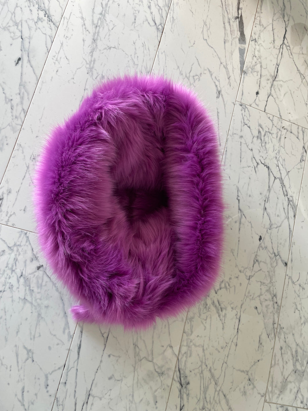 Toby, High-end faux fur and faux leather  handmade pet bed
