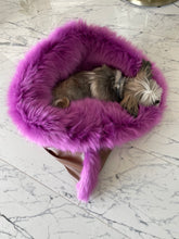 Load image into Gallery viewer, Toby, High-end faux fur and faux leather  handmade pet bed
