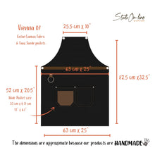 Load image into Gallery viewer, Black Cotton Canvas Apron- VIENNA 07
