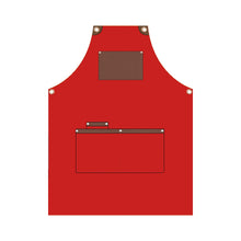 Load image into Gallery viewer, Red Cotton Canvas Apron - Madrid 09
