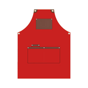 Red Cotton Canvas Apron - Madrid 09